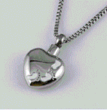Load image into Gallery viewer, Stainless Steel Foot Print Cremation Urn Pendant for Ashes w/20-inch Necklace