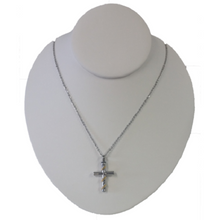 Load image into Gallery viewer, Stainless Steel The Crossing Cremation Urn Pendant for Ashes w/20-inch Necklace