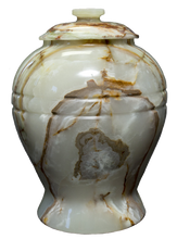 Load image into Gallery viewer, Large/Adult 220 Cubic Inch Onyx Marble Funeral Cremation Urn for Ashes