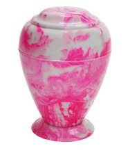 Load image into Gallery viewer, Large 235 Cubic Inch Georgian Vase Carnation Pink Cultured Marble Cremation Urn