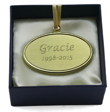 Load image into Gallery viewer, Alloy Oval Pendant / Nameplate / Medallion For Cremation Urns- Gold Colored