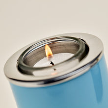 Load image into Gallery viewer, Small/Keepsake Aluminum Light Blue Memory Light Cremation Urn, 20 cubic inches