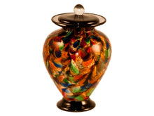 Load image into Gallery viewer, 100 Cubic Inch Venice Autumn Funeral Glass Cremation Urn for Ashes
