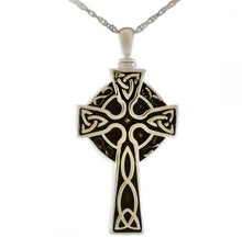Load image into Gallery viewer, Sterling Silver Celtic Cross Pendant/Necklace Funeral Cremation Urn for Ashes