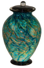 Load image into Gallery viewer, Large/Adult 220 Cubic Inch Venice Aegean Funeral Glass Cremation Urn for Ashes