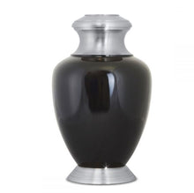 Load image into Gallery viewer, Large/Adult 220 Cubic Inches Modern Black Brass Funeral Cremation Urn for Ashes