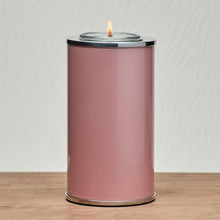 Load image into Gallery viewer, Small/Keepsake Aluminum Pink Memory Light Cremation Urn, 20 cubic inches
