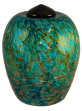 Load image into Gallery viewer, XL/Companion 400 Cubic In Florence Aegean Funeral Glass Cremation Urn for Ashes