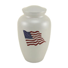 Load image into Gallery viewer, Large Funeral Cremation Urn for ashes, 210 Cubic Inches - Classic Color Flag
