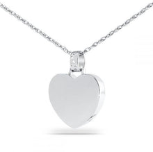 Load image into Gallery viewer, Small/Keepsake Silver Heart Pendant Funeral Cremation Urn for Ashes