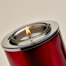 Load image into Gallery viewer, Small/Keepsake Aluminum Red Memory Light Cremation Urn, 20 cubic inches