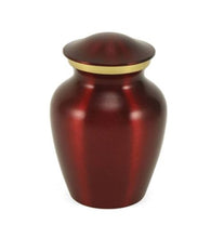 Load image into Gallery viewer, Small/Keepsake Classic Pet Brass Red Funeral Cremation Urn, 25 Cubic Inches