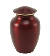 Load image into Gallery viewer, Small/Keepsake Classic Pet Brass Red Funeral Cremation Urn, 40 Cubic Inches