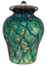 Load image into Gallery viewer, XL/Companion 400 Cubic In Palermo Aegean Funeral Glass Cremation Urn for Ashes