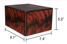 Load image into Gallery viewer, Bordeaux Adult 250 Cubic inch Wood Box Funeral Cremation Urn for Ashes