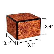 Load image into Gallery viewer, Society Burl 34 Cubic Inches Small/Keepsake Wood Box Cremation Urn for Ashes