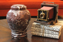 Load image into Gallery viewer, Embrace Red Zebra Marble Adult Funeral Cremation Urn, 220 Cubic Inches