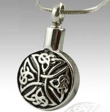Load image into Gallery viewer, Circular Art Stainless Steel Funeral Cremation Urn Jewelry Pendant w/Chain