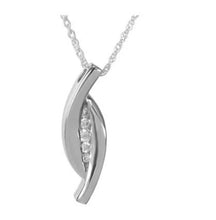 Load image into Gallery viewer, Embedded Stones Sterling Silver Funeral Cremation Urn Pendant w/Chain for Ashes