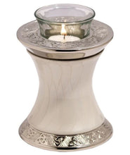Load image into Gallery viewer, Small/Keepsake 20 Cubic Inch Brass Baroque Pearl Tealight Cremation Urn