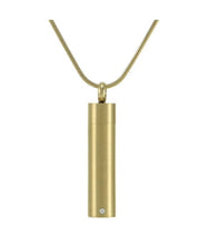 Load image into Gallery viewer, Stainless Steel/14K Gold Plated Bronze Cylinder Cremation Pendant w/chain