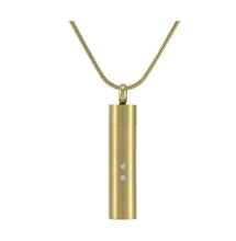 Load image into Gallery viewer, Stainless Steel/14k Gold Plated Bronze Cylinder Companion Cremation Pendant