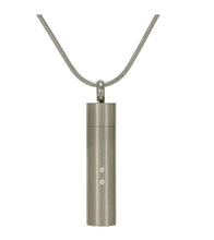 Load image into Gallery viewer, Stainless Steel Pewter Cylinder Companion Cremation Pendant w/chain