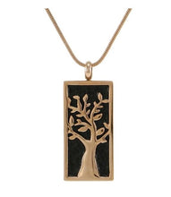 Load image into Gallery viewer, Stainless Steel Rose Embossed Tree Funeral Cremation Pendant w/chain