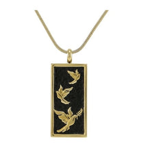 Load image into Gallery viewer, Stainless Steel/14K Gold Plated Bronze Embossed Doves Cremation Pendant w/chain