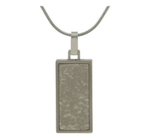 Load image into Gallery viewer, Stainless Steel Pewter Textured Rectangle Cremation Pendant w/chain