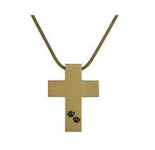 Load image into Gallery viewer, Stainless Steel Bronze Cross with Paws and Chain Funeral Cremation Urn for Ashes