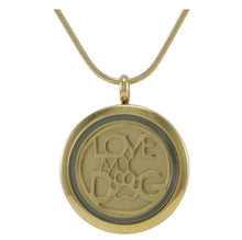 Load image into Gallery viewer, Stainless Steel Round Bronze "Love My Dog" Pendant Cremation Urn for Ashes