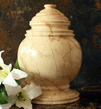 Load image into Gallery viewer, Princess Cameo Marble, Tan Colored Adult Funeral Cremation Urn For Ashes