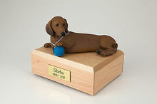 Load image into Gallery viewer, Red Dachshund Pet Funeral Cremation Urn Avail in 3 Different Colors & 4 Sizes
