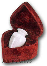 Load image into Gallery viewer, Small/Keepsake Solid White Marble Funeral Cremation Urn With Velvet Heart Box