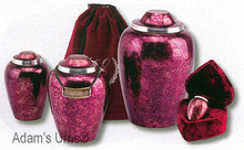 Load image into Gallery viewer, Burgundy Adult Alloy Funeral Cremation Urn w. Velvet Pouch, Other Sizes Avail.