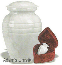 Load image into Gallery viewer, White Colored, Adult Funeral Cremation Urn made out of a block of Solid Marble