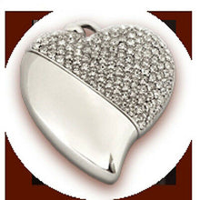Load image into Gallery viewer, Heart Shaped w. Crystal Design, USB Brass Funeral Cremation Urn Pendant Necklace