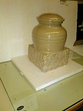Load image into Gallery viewer, Cream Color, Child/Pet Funeral Cremation Urn made out of a block of Solid Marble