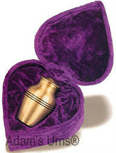 Load image into Gallery viewer, Solid Brass Keepsake & Heart Box, 3 Cubic Inches Funeral Cremation Urn New