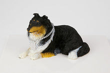Load image into Gallery viewer, Tri-color Collie Pet Funeral Cremation Urn Avail in 3 Different Colors & 4 Sizes