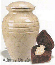 Load image into Gallery viewer, Cream Color, Child/Pet Funeral Cremation Urn made out of a block of Solid Marble