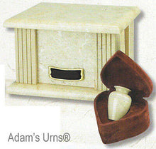 Load image into Gallery viewer, Cream Color, Child/Pet Funeral Cremation Urn made out of a block of Solid Marble