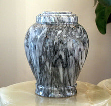 Load image into Gallery viewer, Embrace Cashmere Marble, Gray/White Color, Adult Cremation Urn, 220 Cubic Inch