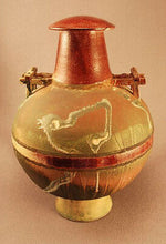 Load image into Gallery viewer, RAKU Unique Ceramic Individual Adult Funeral Cremation Urn #A008