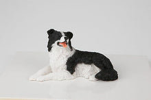 Load image into Gallery viewer, Border Collie Lying Pet Funeral Cremation Urn Avail in 3 Diff Colors & 4 Sizes