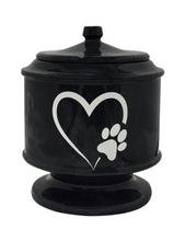 Load image into Gallery viewer, Lasting Tribute Black Colored Ebony Marble Funeral Cremation Pet Urn