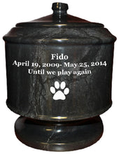 Load image into Gallery viewer, Lasting Tribute Black Colored Ebony Marble Funeral Cremation Pet Urn