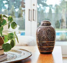 Load image into Gallery viewer, Solid Brass Brilliance Adult Funeral Cremation Urn For Ashes 210 Cubic Inches