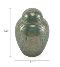 Load image into Gallery viewer, Teddy Bear Blue Petite Cremation Urn, 20 Cubic Inches